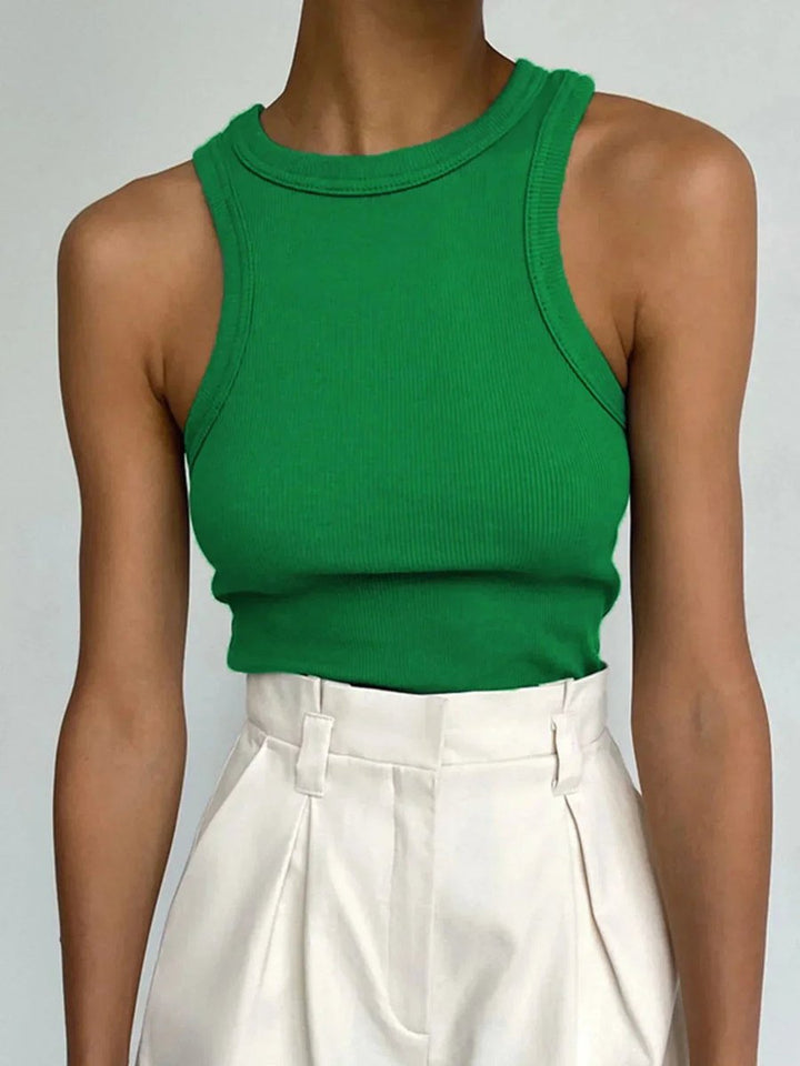 Women's Ribbed Sleeveless Vest Top Layering Essential