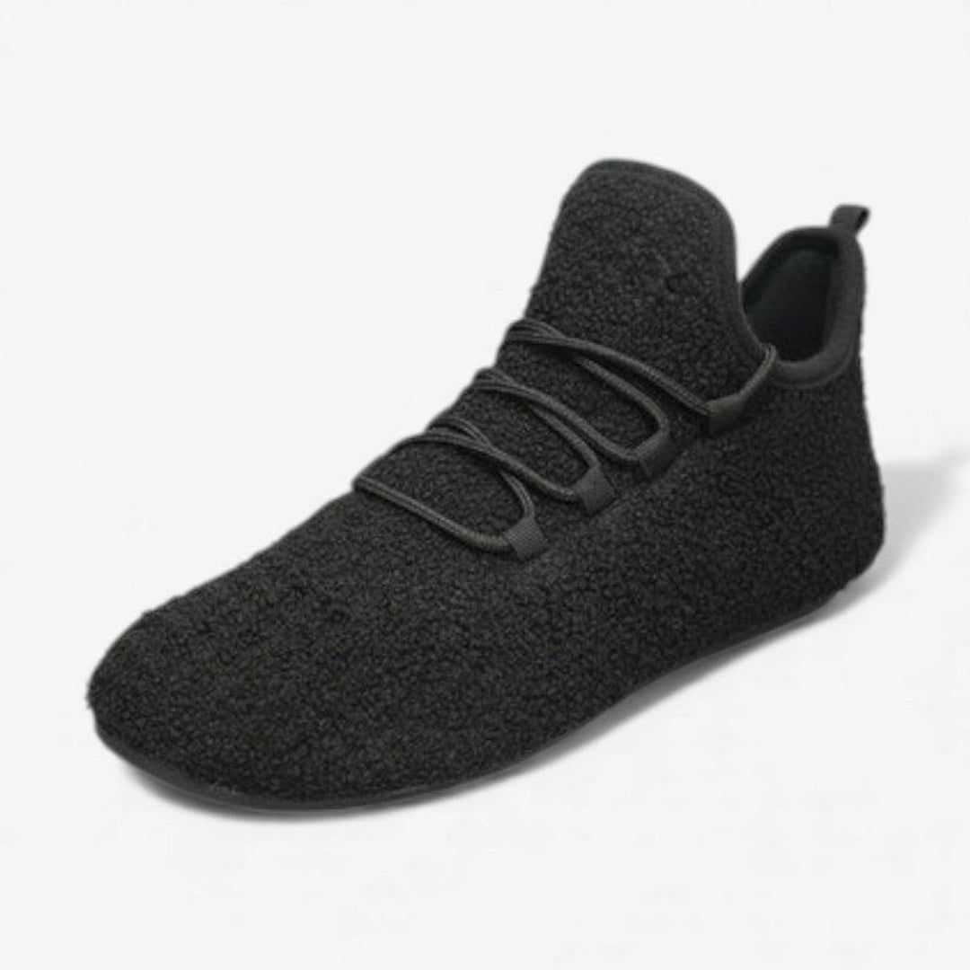 Women's Round Toe Lace-Up Plush Trainers Non-Slip Flat Shoes