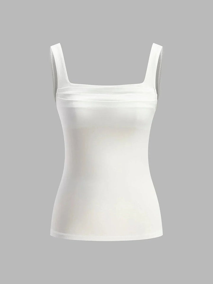 Women's Ruched Square-Neck Sleeveless Crop Top