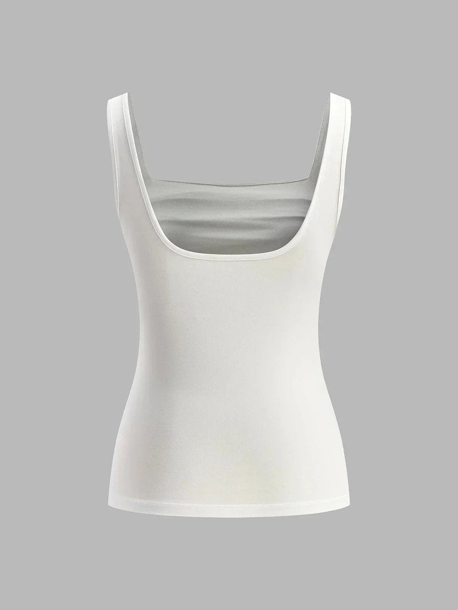 Women's Ruched Square-Neck Sleeveless Crop Top