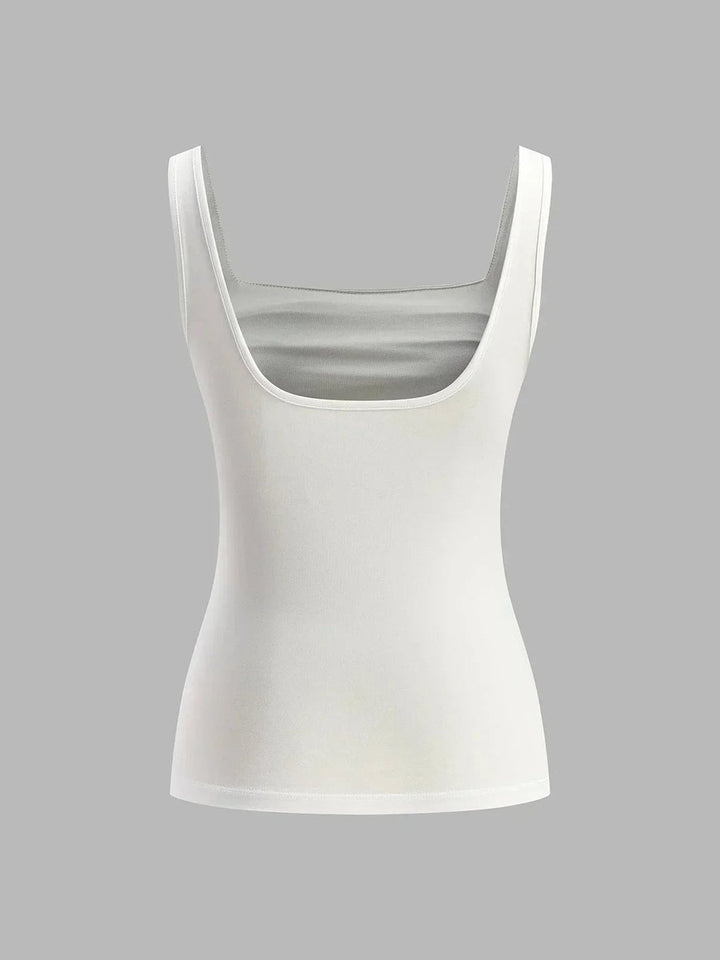 Women's Ruched Square-Neck Sleeveless Crop Top