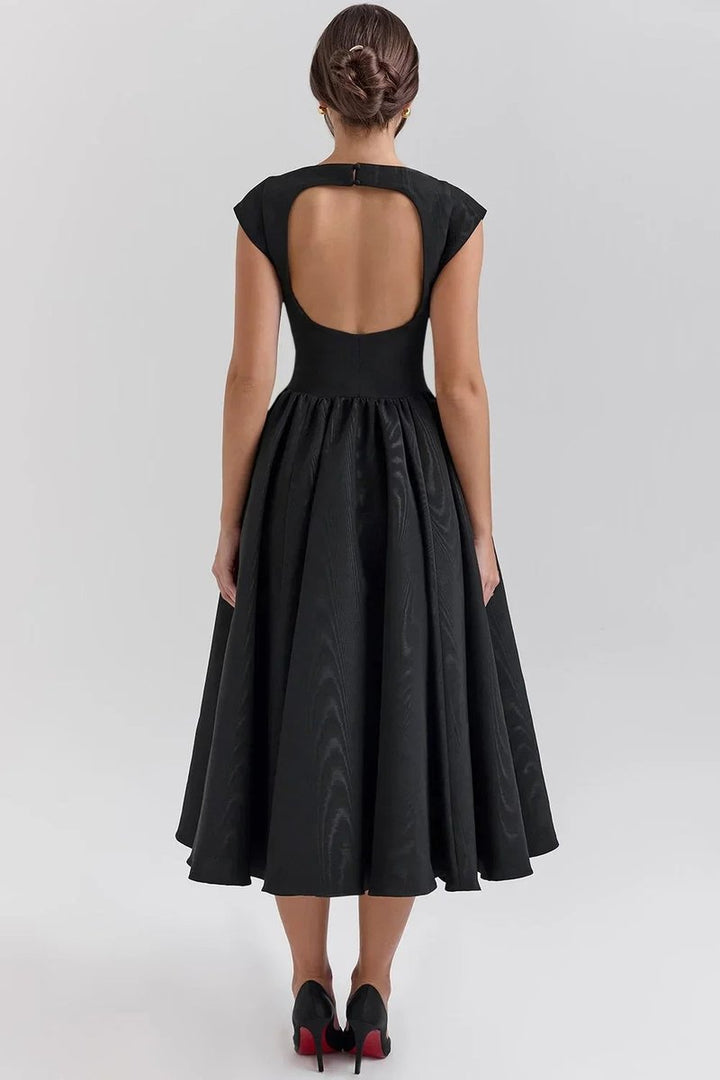 Women's Sculpted Fit-and-Flare Christmas Party Midi Dress