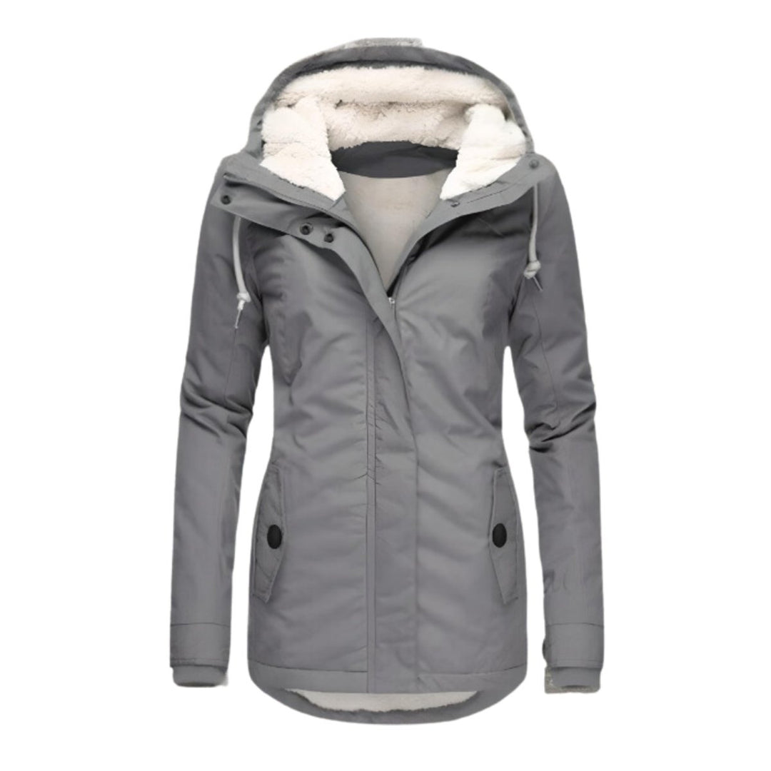Women's Sherpa-Lined Hooded Waterproof Parka Coat