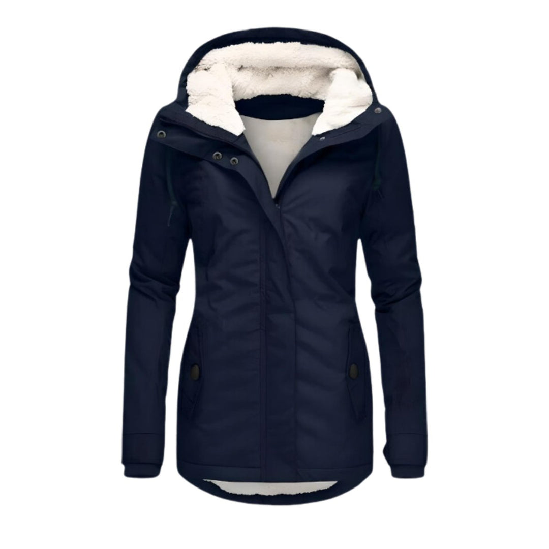 Women's Sherpa-Lined Hooded Waterproof Parka Coat