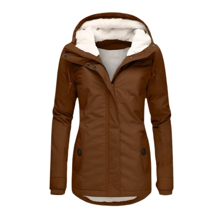 Women's Sherpa-Lined Hooded Waterproof Parka Coat