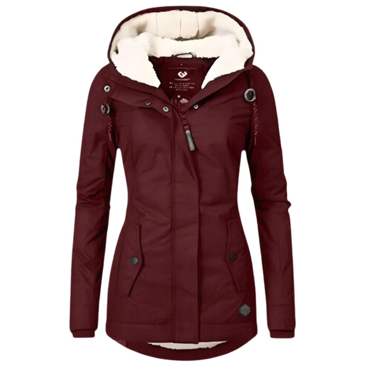 Women's Sherpa-Lined Hooded Waterproof Parka Coat