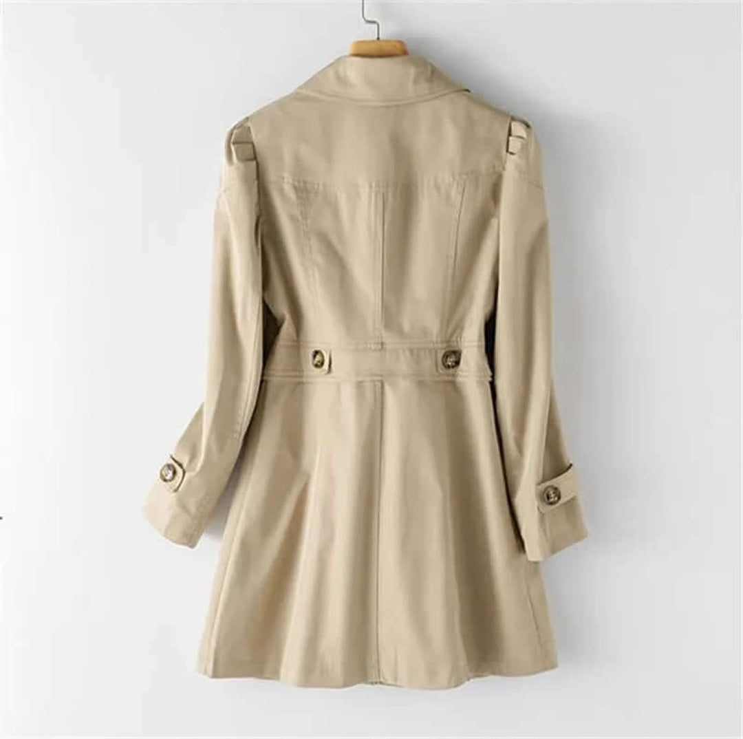 Women's Single-Breasted Trench Coat Notched Lapel Classic Fit