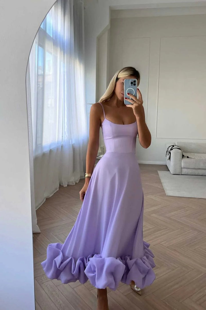 Women's Sleeveless Ruffled Hem Midi Party Dress