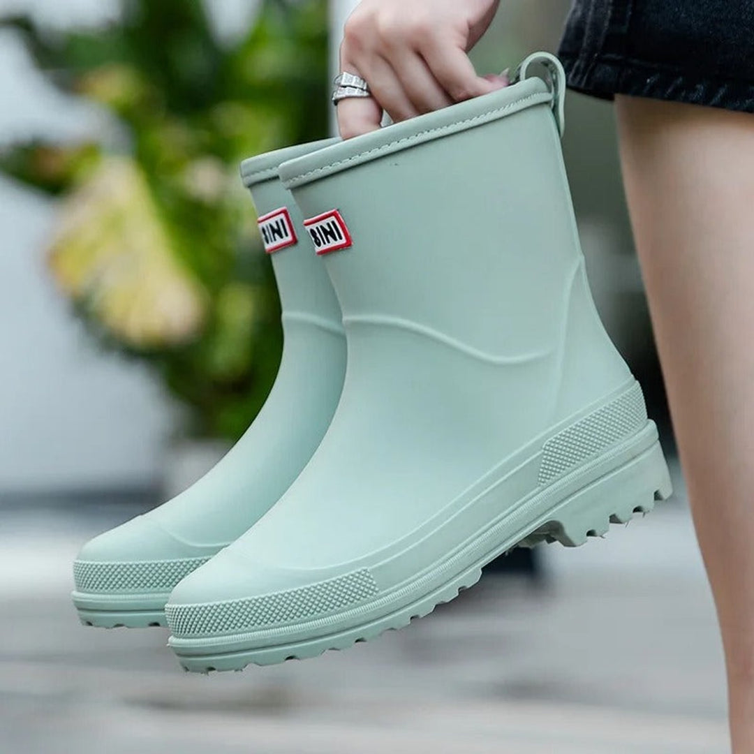 Women's Slip-On Ankle Boots Non-Slip PVC Rain Wellies