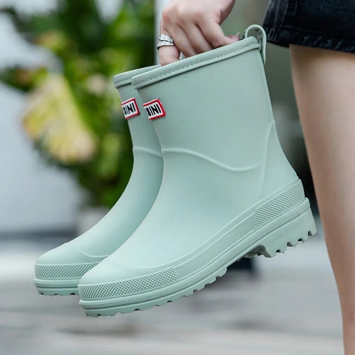 Women's Slip-On Ankle Boots Non-Slip PVC Rain Wellies