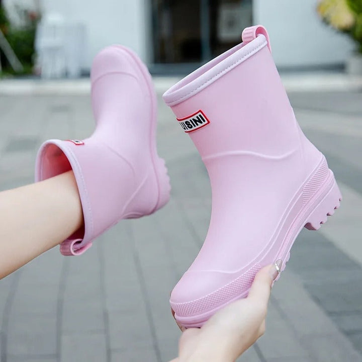 Women's Slip-On Ankle Boots Non-Slip PVC Rain Wellies