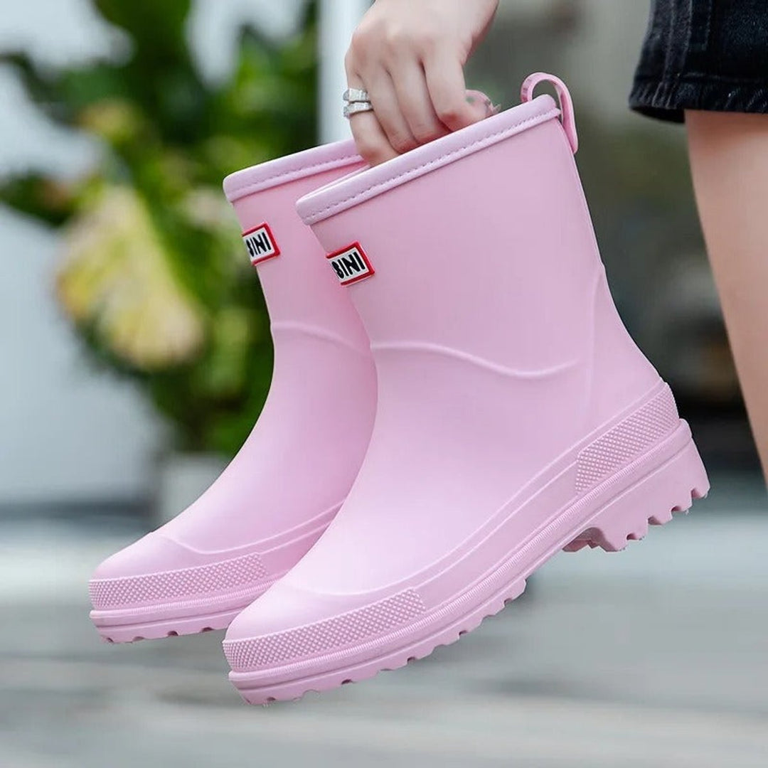 Women's Slip-On Ankle Boots Non-Slip PVC Rain Wellies