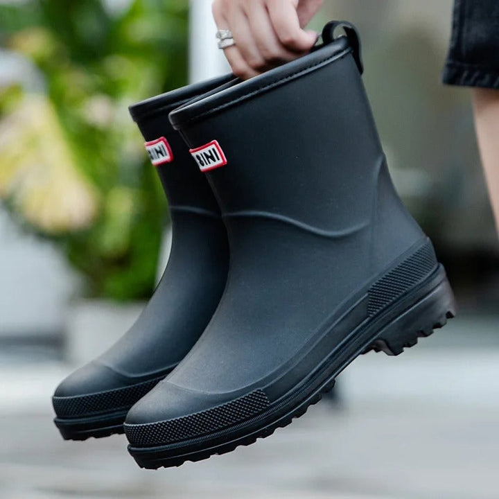 Women's Slip-On Ankle Boots Non-Slip PVC Rain Wellies