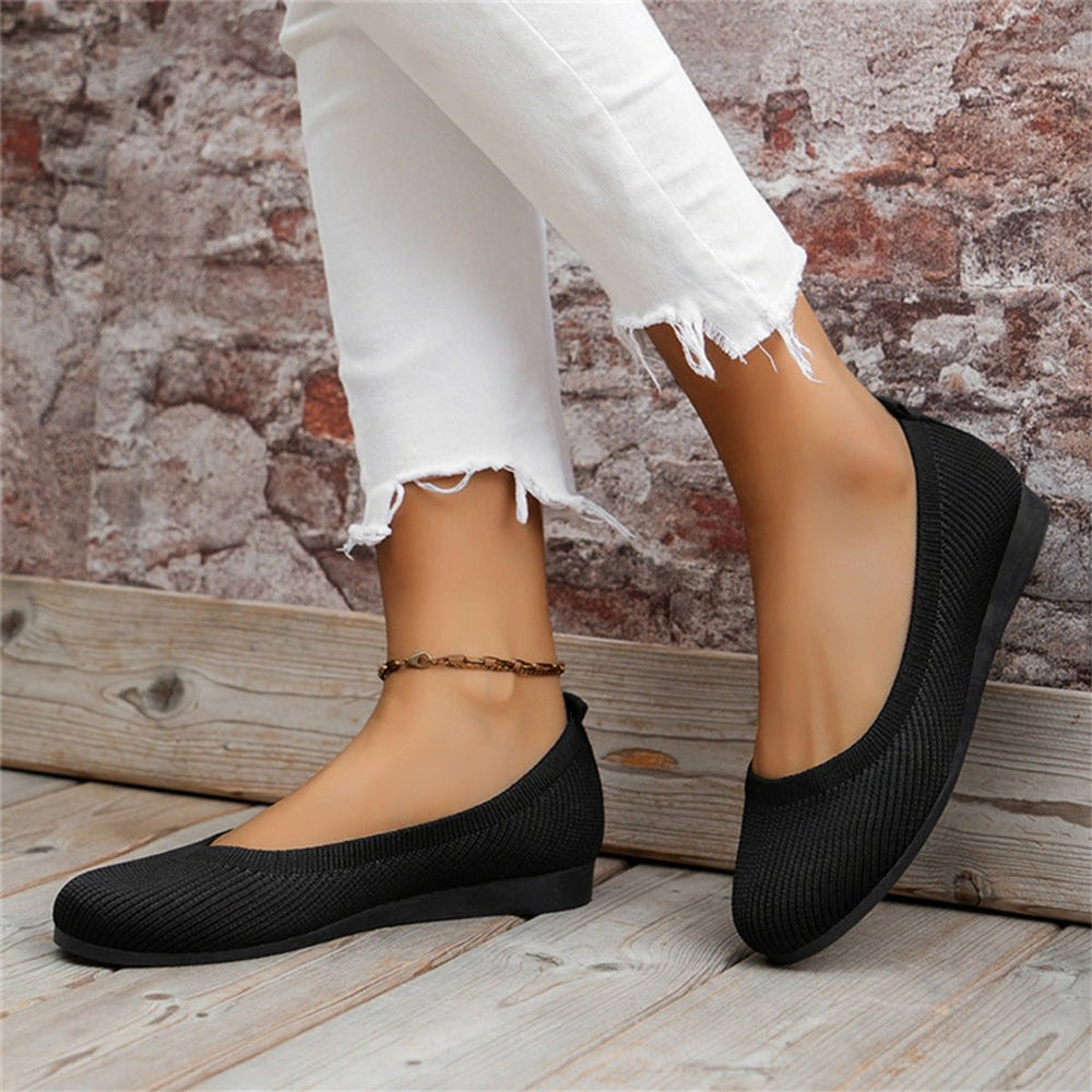 Women's Slip-On Knit Ballet Flats Lightweight Everyday Loafers