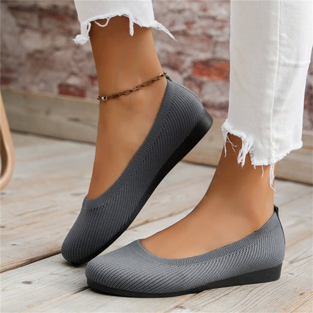 Women's Slip-On Knit Ballet Flats Lightweight Everyday Loafers