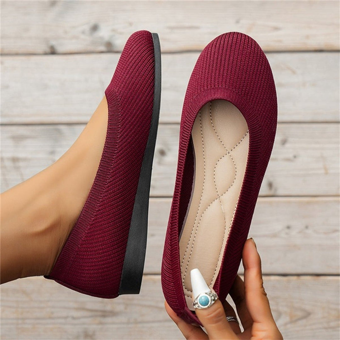 Women's Slip-On Knit Ballet Flats Lightweight Everyday Loafers