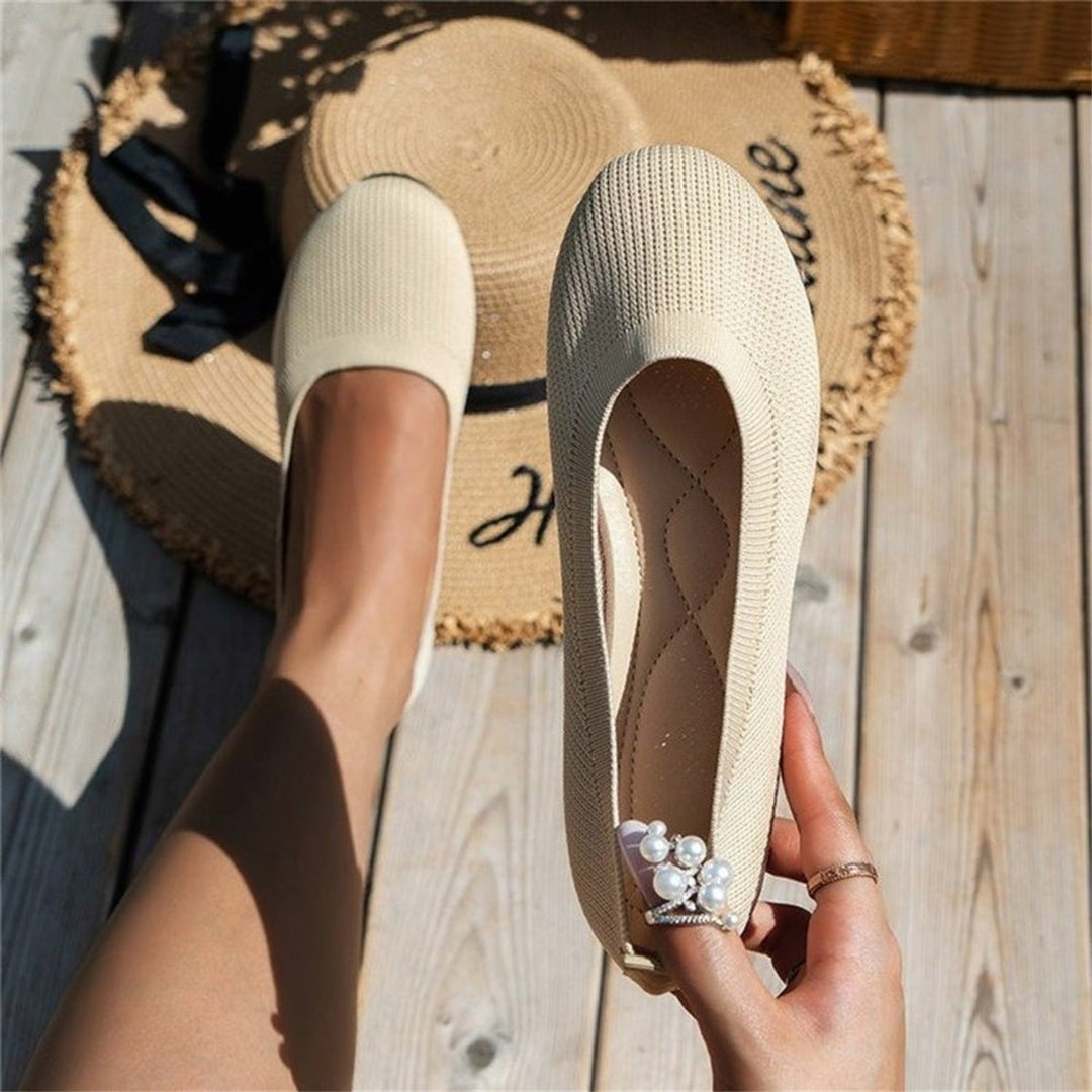Women's Slip-On Knit Ballet Flats Lightweight Everyday Loafers