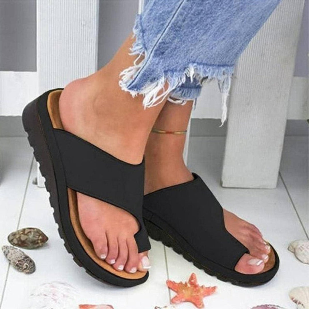 Women's Slip-On Open-Toe Flatform Wedge Sandal Slippers