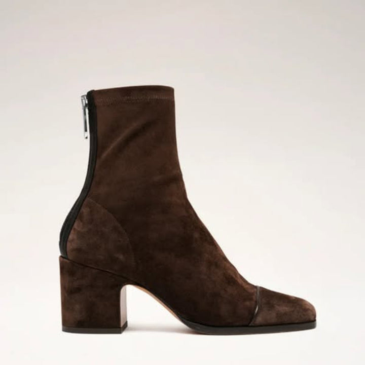 Women's Square-Toe Block-Heel Suede Ankle Boots
