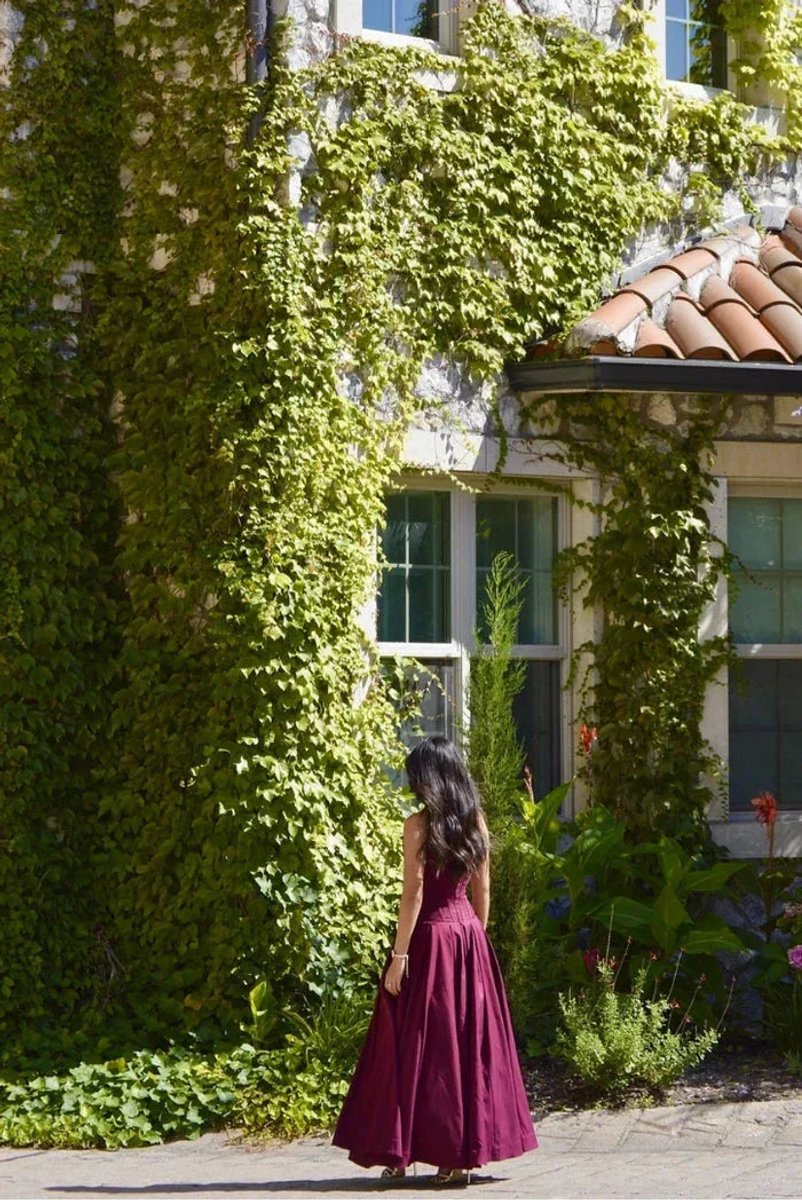 Women's Strapless Corset Flared Midi Christmas Party Dress