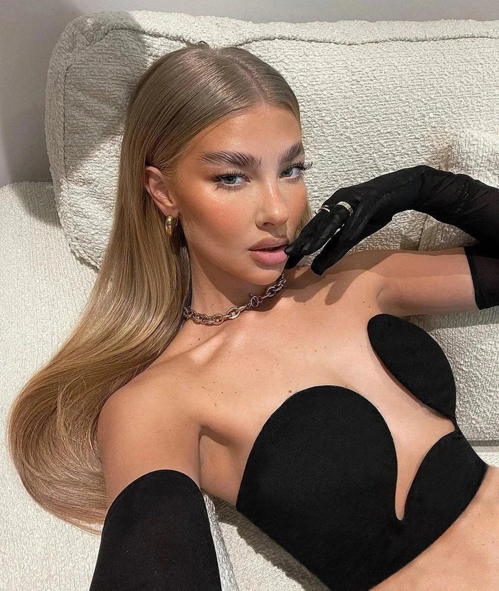 Women's Strapless Wavy Cutout Bustier Top