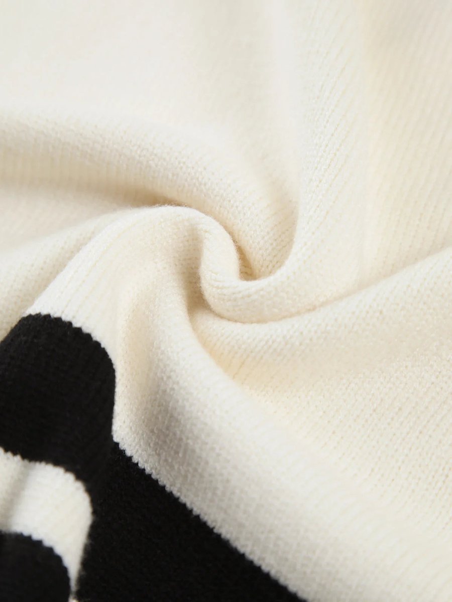 Women's Striped Roll Neck Knitted Jumper Oversized Fit