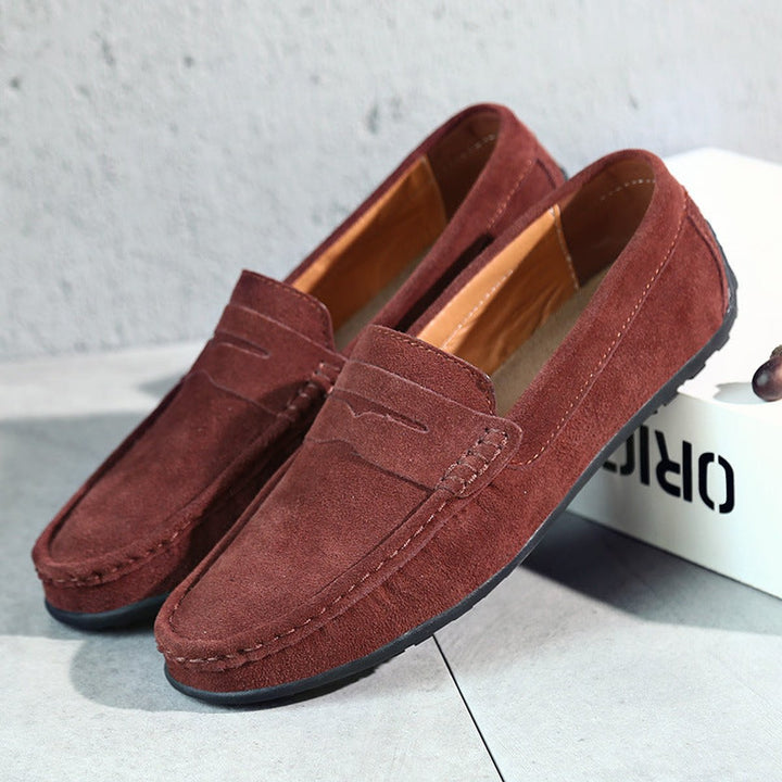 Women's Suede Slip-On Penny Loafers Cushioned Flat Shoes
