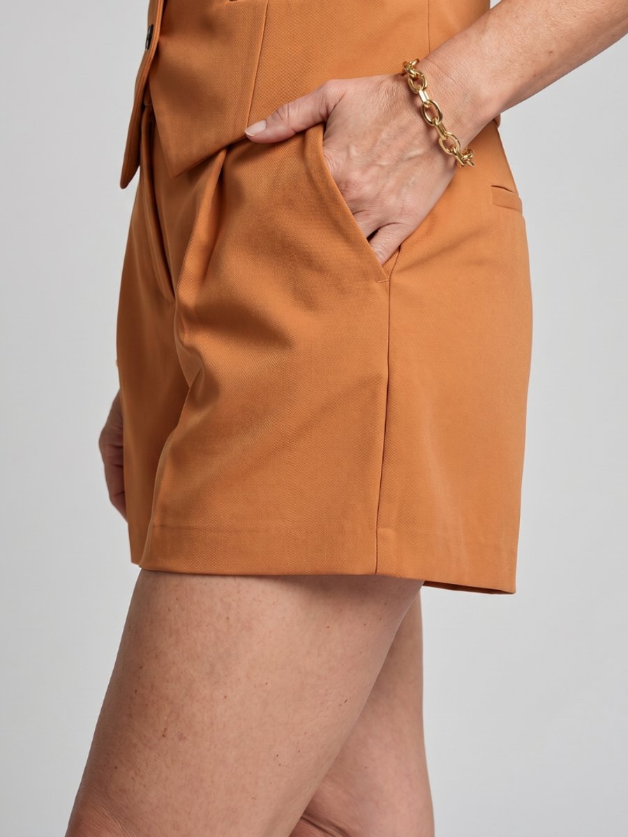 Women's Tailored Sleeveless V-Neck Vest Shorts Co-ord Party Set