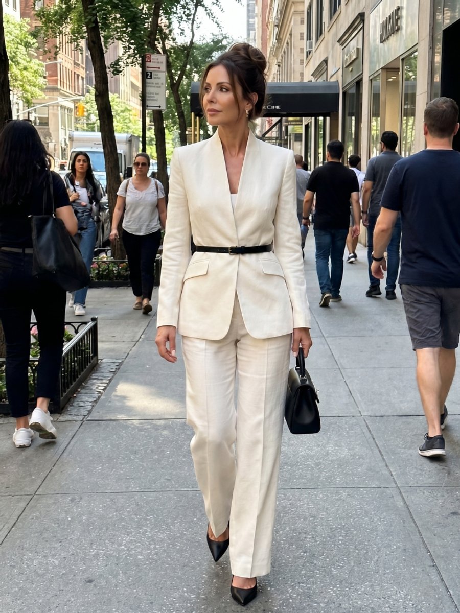Women's Tailored Stand Collar Flared Trouser Formal Two-Piece Suit