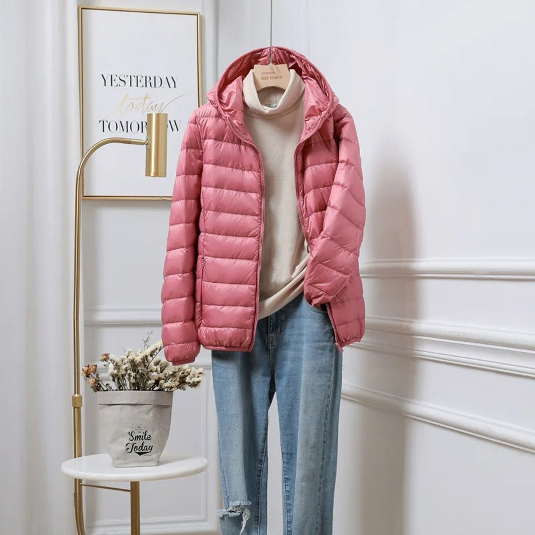 Women's Ultralight Hooded Foldable Ladies Puffer Jacket