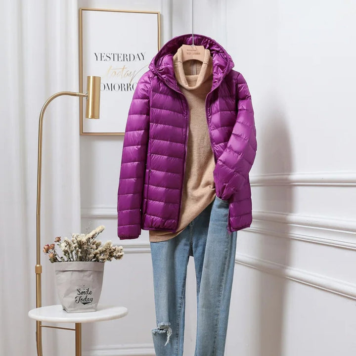Women's Ultralight Hooded Foldable Ladies Puffer Jacket