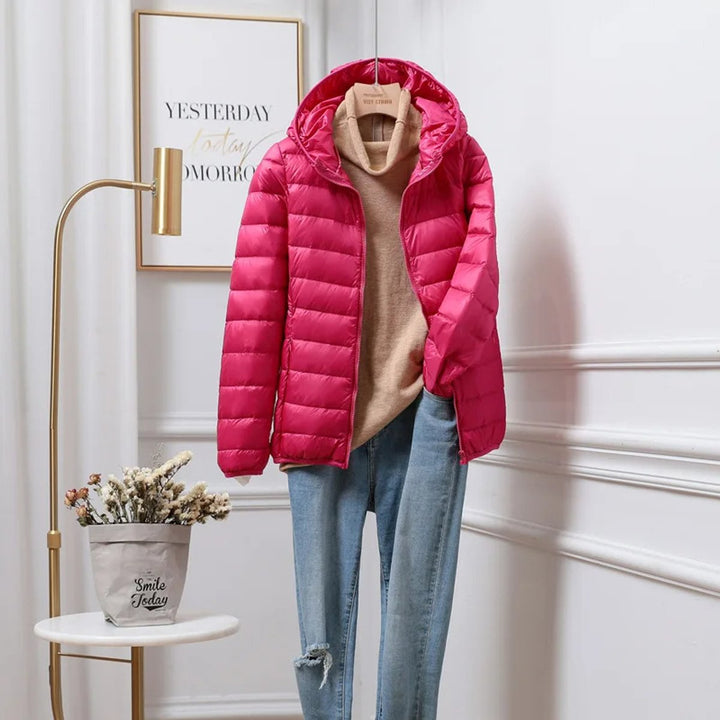 Women's Ultralight Hooded Foldable Ladies Puffer Jacket