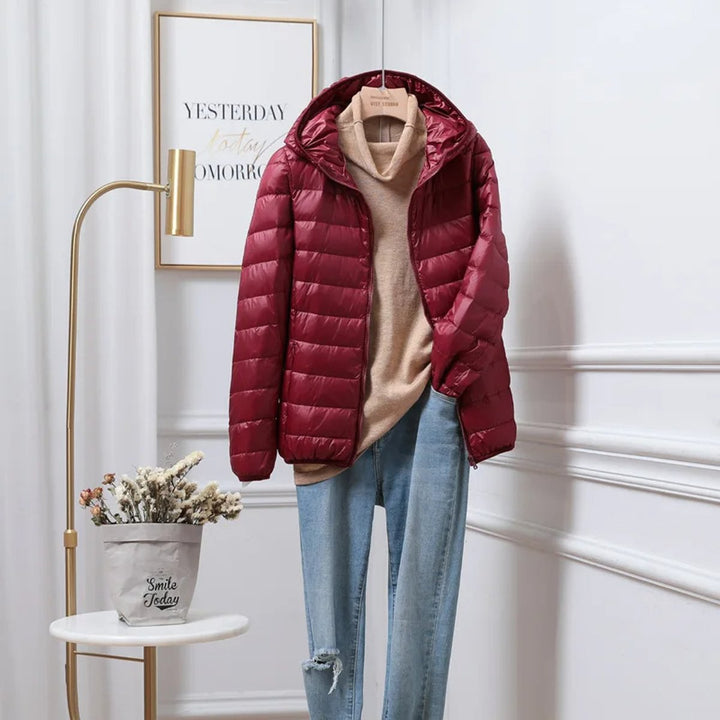 Women's Ultralight Hooded Foldable Ladies Puffer Jacket