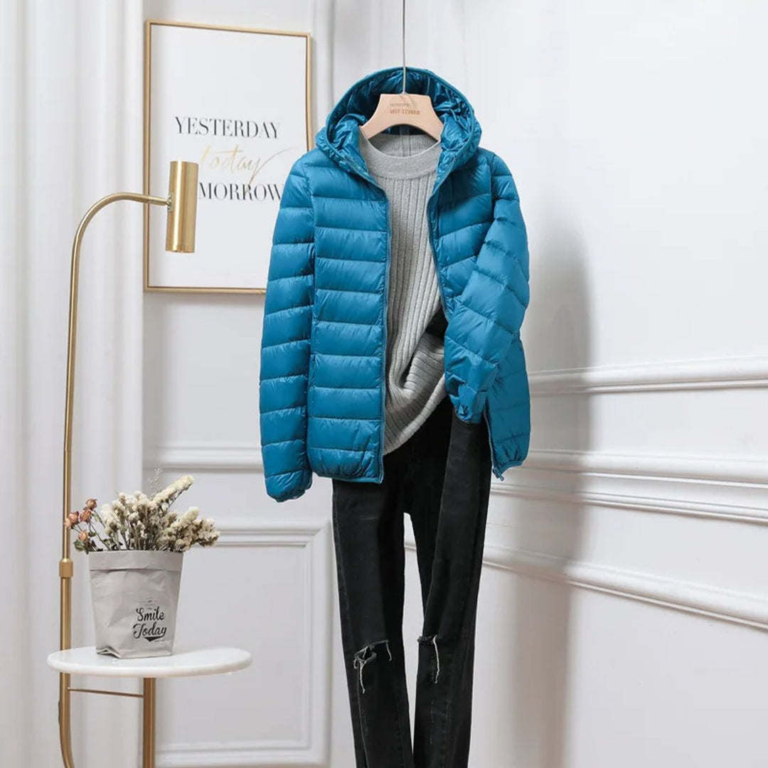Women's Ultralight Hooded Foldable Ladies Puffer Jacket