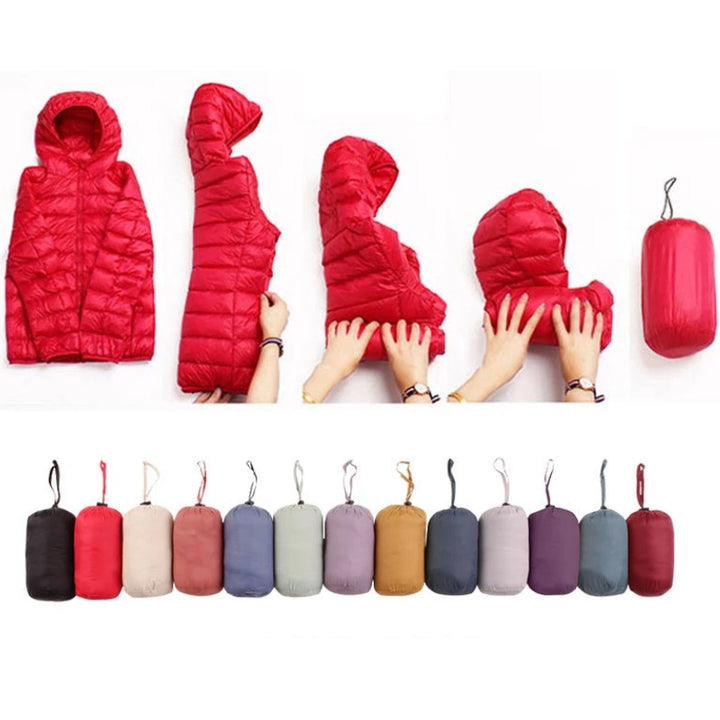 Women's Ultralight Hooded Foldable Ladies Puffer Jacket