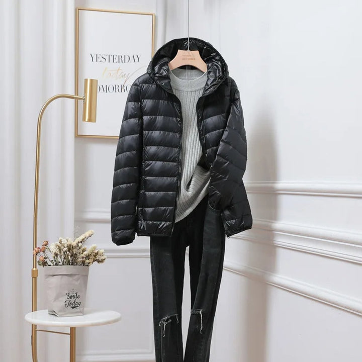 Women's Ultralight Hooded Foldable Ladies Puffer Jacket