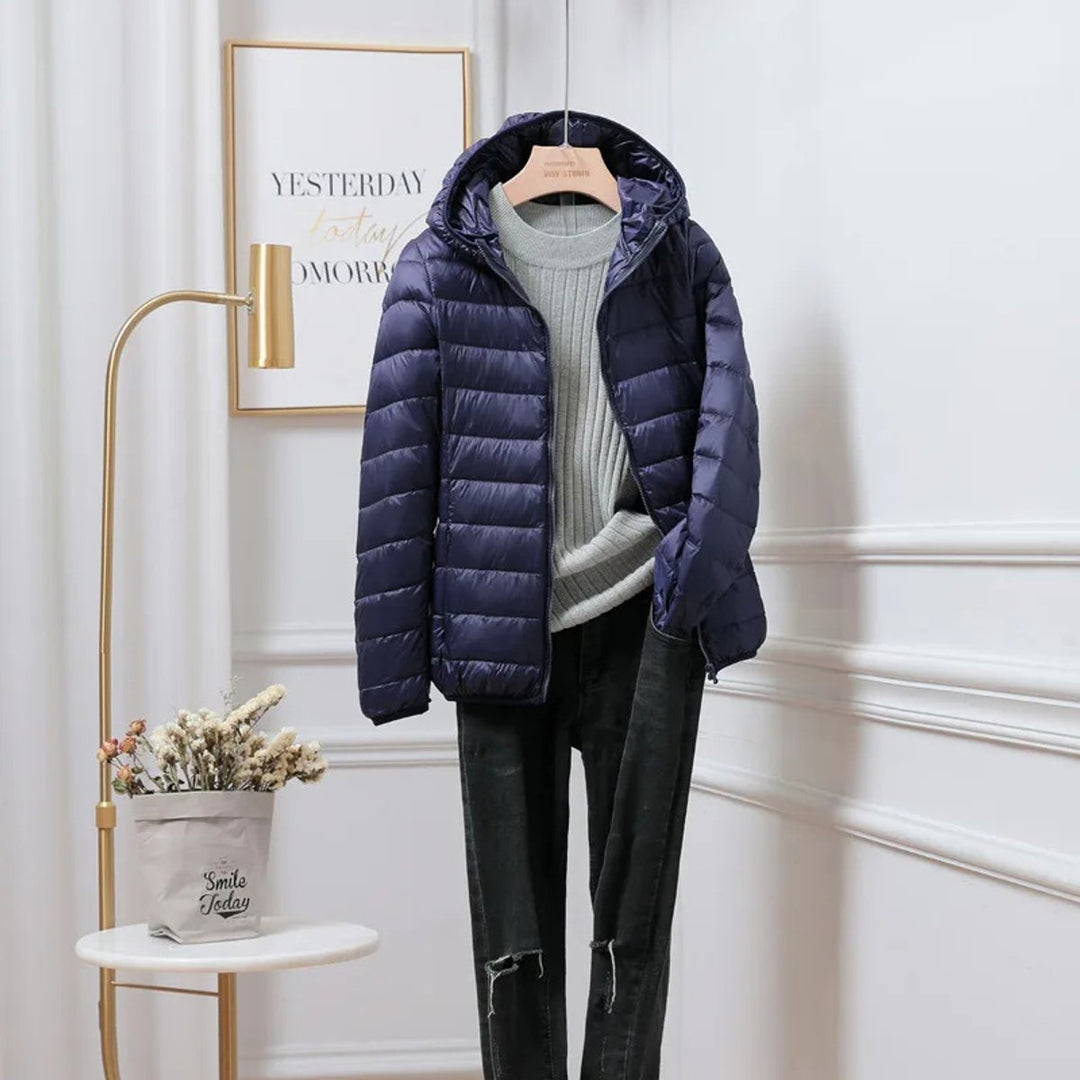 Women's Ultralight Hooded Foldable Ladies Puffer Jacket