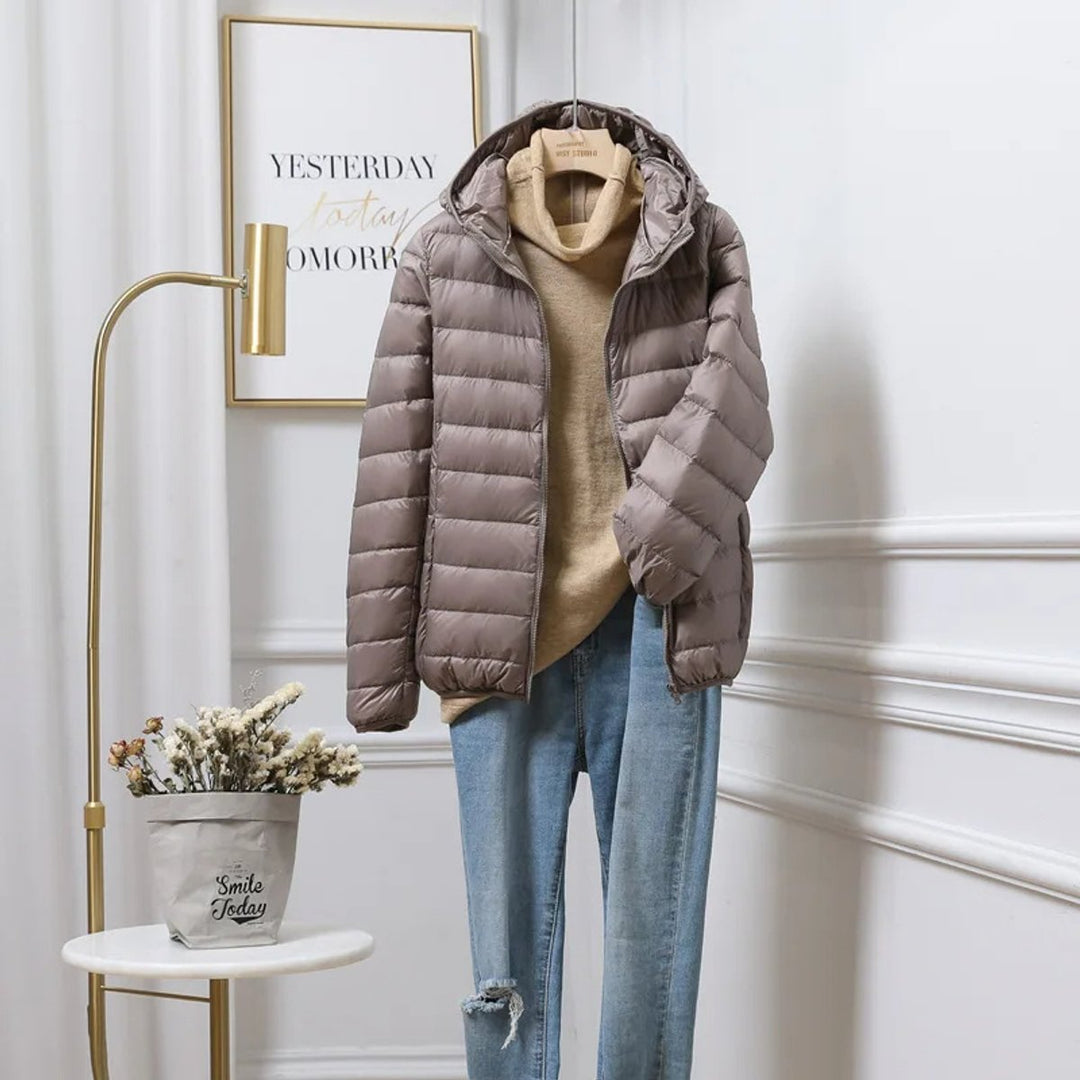 Women's Ultralight Hooded Foldable Ladies Puffer Jacket