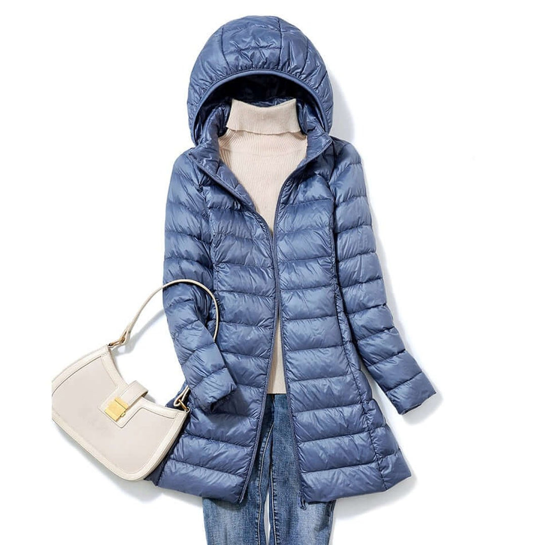 Women's Ultralight Hooded Ladies Puffer Jacket Long Quilted Coat