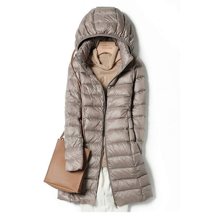 Women's Ultralight Hooded Ladies Puffer Jacket Long Quilted Coat