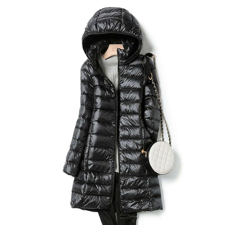 Women's Ultralight Hooded Ladies Puffer Jacket Long Quilted Coat
