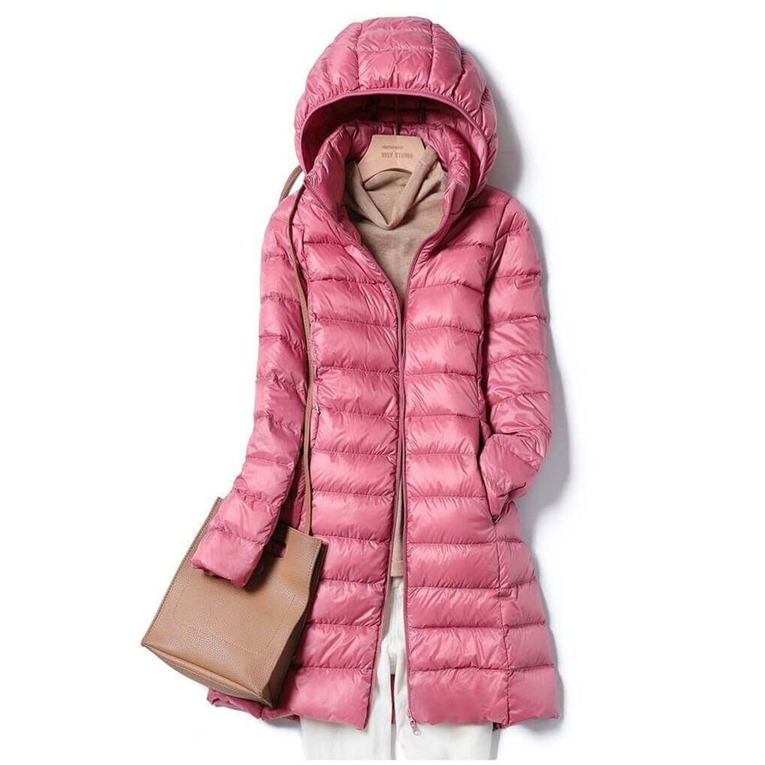Women's Ultralight Hooded Ladies Puffer Jacket Long Quilted Coat