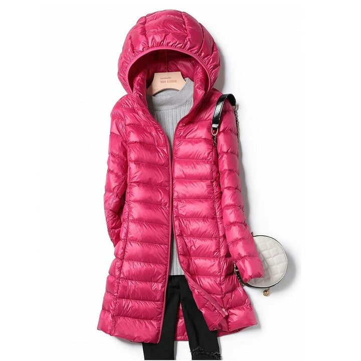Women's Ultralight Hooded Ladies Puffer Jacket Long Quilted Coat
