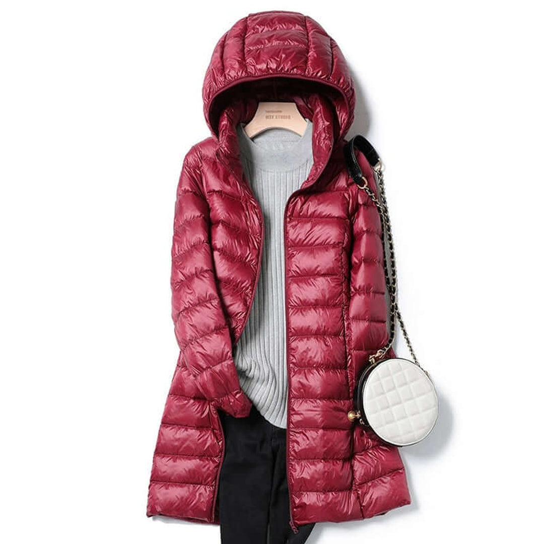 Women's Ultralight Hooded Ladies Puffer Jacket Long Quilted Coat