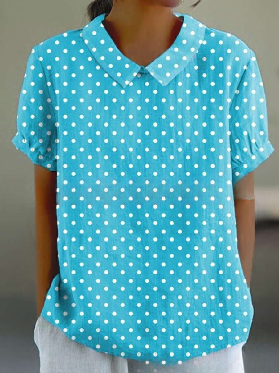 Women's Vintage Floral Blouse Short Sleeve V-Neck Japanese Print Top