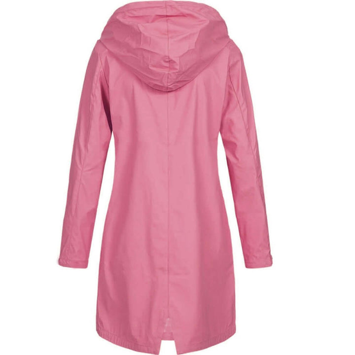 Women's Waterproof Hooded Trench Coat Zip-Up Raincoat