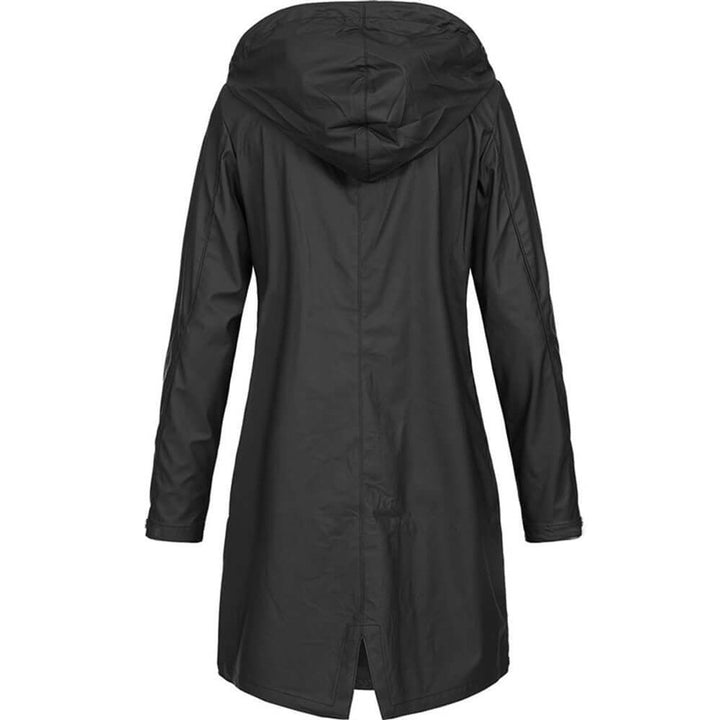 Women's Waterproof Hooded Trench Coat Zip-Up Raincoat