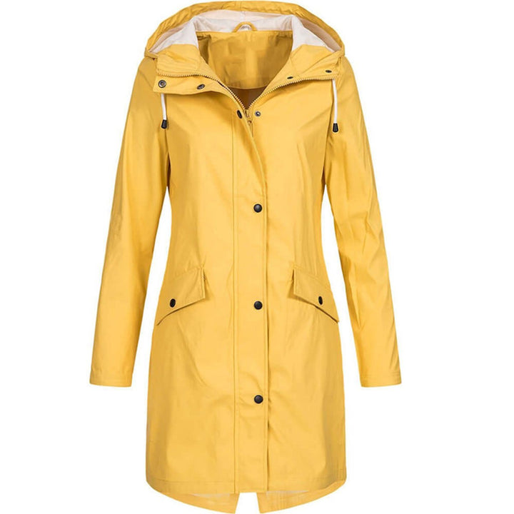 Women's Waterproof Hooded Trench Coat Zip-Up Raincoat