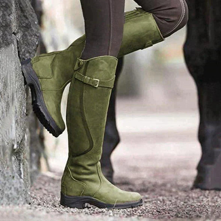 Women's Waterproof Knee-High Leather Boots Anti-Slip Cushioned