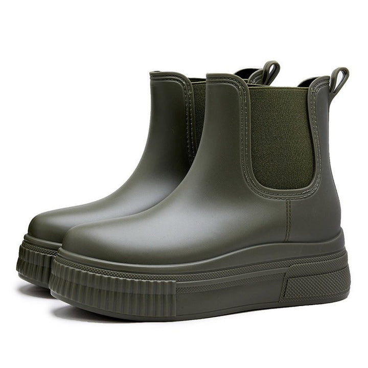 Women's Waterproof Platform Chelsea Ankle Boots Slip-On